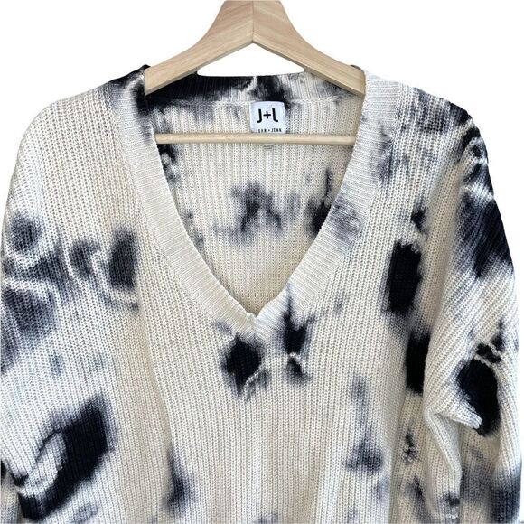 John +Jenn 100% Cotton Knit Crop Tie Dye Sweater - Picture 3 of 8
